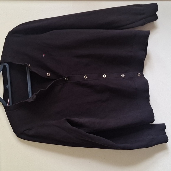 SOLD!Tommy Hilfiger 100% Cotton Black Button-Up Cardigan Size Medium - Picture 8 of 8